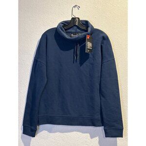 Under Armour Women's  SMALL Featherweight Fleece Funnel Neck Blue Sweatshirt